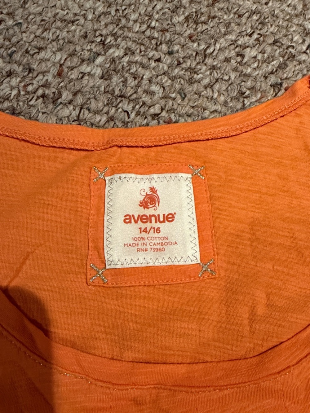 Avenue Vibrant Orange Short-Sleeve Scoop Neck Tee - Picture 2 of 7